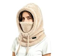 ZJEEACO Snood for Women, Balaclava, Neck Warmer, 3 in 1 Beanie Hat, Fleece Lined Windproof Winter Knitted Thermal Hat, Ladies Cold Weather Outdoor Ski Cycling Face Cover Headwear