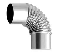 ZJEQZH 304 Stainless Steel Stove Pipe, Chimney Pipe, 90° Elbow Pipe, Flue Pipe Bend, Gas Flue Vent Kit, Stainless Steel Flue Liner Cap, for Fireplace and Stove(13cm)