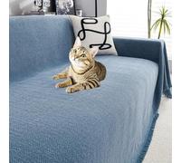 ZJEQZH Sofa Throws Large, Herringbone Sofa Throw, Autumn Blanket, Extra Large Throws for Settees, with Decorative Fringe, for Settees Couch and Armchairs(Blue,90cm x 90cm)