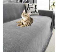 ZJEQZH Sofa Throws Large, Herringbone Sofa Throw, Autumn Blanket, Extra Large Throws for Settees, with Decorative Fringe, for Settees Couch and Armchairs(Grey,180cm x 180cm)
