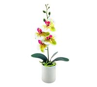 ZJFHEYUO Artificial Plants Potted Fake Orchid Flower Artificial Plant Excellent UV-resistant Faux Bonsai Outdoor Indoor for Balcony Bonsai Pine Tree