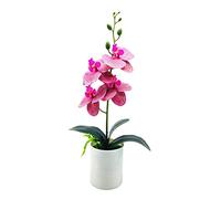 ZJFHEYUO Artificial Plants Potted Fake Orchid Flower Artificial Plant Excellent UV-resistant Faux Bonsai Outdoor Indoor for Balcony Bonsai Pine Tree
