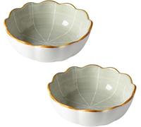 ZJFHEYUO Bowls Soup Bowls Ceramic Bowl Soup Bowl Rice Bowl reakfast Bowl Small Round Baking Dish Set Of 2 Colorful Ceramic Pie Pan Round Pi