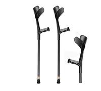 ZJFHEYUO Canes Ergodynamic Forearm Crutches/Black/Lightest Crutch,Lightweight Arm Cuff Crutch,10 Stops Height Adjustable - for Standard and Tall Adults,2 Units