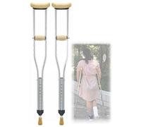 ZJFHEYUO Crutches for Adults Underarm Crutches For Armpits, 9+5 Height Adjustable, 1 Pair, Adult Crutches, Shock Absorber, Crutches, Unisex Great for Travel or Work