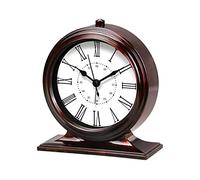 ZJFHEYUO Desk Clock Pendulum Clock Quartz Living Room Desk Clock Retro Home Desk Decoration Clock, Black/white/brown Suitable Home Bedroom Decor