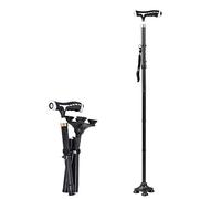 ZJFHEYUO Folding Walking Support Stick Adjustable Elderly Crutches Can with LED Light and 4 Feed for Old People innovate