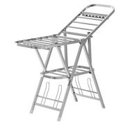 ZJFHEYUO Free-Standing Clothes Drying Rack Foldable Clothes Airer Stainless Steel Clothes Drying Rack With Height-Adjustable Wings Floor Clothes Horse For Indoor Outdoor,160cm+pulley