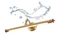 ZJFHEYUO H65 Copper LED Mirror Light Bathroom, Waterproof Bath Mirror Lamp, 240° Adjustable, Bath Wall Lights, Eye Protection Make-up Light for Make-up Table, Surface-Mounted,Neutral li Decoration