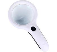 ZJFHEYUO Handheld Magnifier 20X Magnifying Glass with LED Light Magnifying Mirror with Storage Bag and Lens Cleaning Cloth Magnifying Lens for Learning Reading Fault Finding Marriage