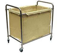 ZJFHEYUO Laundry TrolleyServing Cart, Cart, Tool Cart, Trolleys with Wheels,Laundry Cart with Stainless Steel Frame Removable Bag, 4 Caster and Handle, Easy to Install,Gray