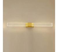 ZJFHEYUO LED Bathroom Vanity Mirror Light Fixture Cabinet Wall Brass Neutral Light 4000K Acrylic for Makeup Bathroom Lighting with LED Mirror Lamp for Bedroom,Gold,3W/35CM Decoration