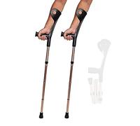 ZJFHEYUO Lightweight Forearm Crutches for Adults, Foldable Heavy Duty Ergonomic Brown Arm Crutches Forearm with Hand Grips for Elderly, Disabled and Physically Impaired