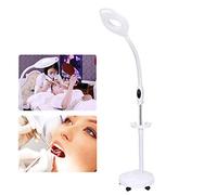 ZJFHEYUO Magnifier, Magnifying LED Floor Lamp, Daylight Bright Magnifier Lighted Glass 16X Magnifying Lens with Stand, Flexible Height Adjustable Gooseneck Standing Cold Light for Reading