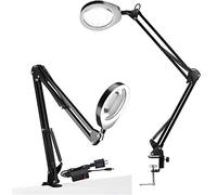 ZJFHEYUO Magnifying Glass Lamp USB 5X 3X10X 8X15X Magnifier with LED Lamp Magnifying Glass 38 LED Table Lamp with Magnifier Foldable Reading Repairing Lamp Flexible Gooseneck Arm Marriage