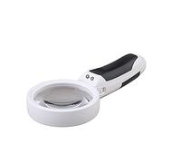 ZJFHEYUO Magnifying Glass, Led Large Handheld Modes 10X Reading for Seniors Low Vision Books Pages Magazines Newspapers Maps Jewelry Magnifier/White