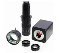 ZJFHEYUO Microscope Observation 1080P 60FPS IMX385 V2 HDMI WDR Industry C-Mount Camera Microscope 0.75X Barlow Lens 96 LED Ring Light Has Measurement