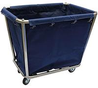 ZJFHEYUO Movable Trolleys Removable Bags with Laundry Basket Rectangle Rolling Laundry Sorters Cart with Removable Bag Hotel Serving Hamper Trolley for Lobby Room