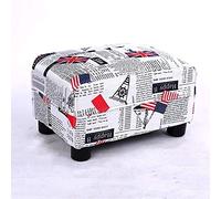 ZJFHEYUO Ottomans Foot Stool Cowhide Footstool Round Foot Stools Shoe Change Stool Footstool Ottomans for The Bedroom Ottomans for Living Room, Beige Yellow- 32x40cm