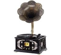 ZJFHEYUO Record Player,Vintage Retro Classic Gramophone Vinyl Record Player Phonograph Shape Stereo Speaker Sound System Music Box w