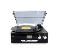 ZJFHEYUO Record Players, Music Box Turntable Record Player Bluetooth/FM Player Vintage Record Player Classic Black Vintage S