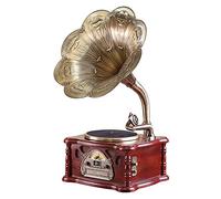 ZJFHEYUO Record Players Vintage Gramophone Sound Wireless Bluetooth Home Record Player 106s Vinyl Record Player Big Horn Retro
