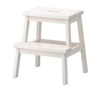 ZJFHEYUO Step Stool Staircase Chair Two-Step Footstool Solid Wood Take a Stool Multifunction Home/B