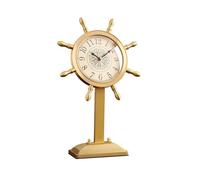 ZJFHEYUO Table Clocks High-grade Copper Clock Light Luxury Decorative Ornaments Desk Silent Quartz 41cm/16.14inch