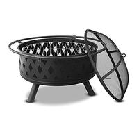 ZJFHEYUO Table Top Fire Pit Outdoor Grill Bowl Backyard Patio Garden Fireplace with Grill Grate 2 in 1 for Bonfire Barbecue in The Wild for Camping Picnic Patio Garden Beaches Park