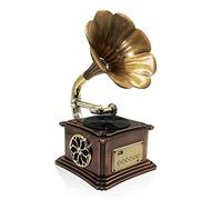 ZJFHEYUO Vintage Retro Classic Gramophone Phonograph Shape Stereo Speaker Sound System Music Box Flash Drive recorder