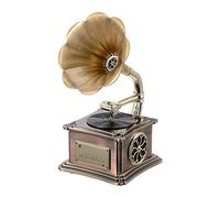 ZJFHEYUO Vinyl Playerge,Retro Classic Phonograph Shape Stereo Speaker Sound System Music Box Usb Flash Drive Gramophone