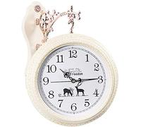 ZJFHEYUO Wall Clock Wall Clock Vintage Classic Style 360 Degree Rotate Deer Double Sided Wall Clock Wall-Mounted Hanging Décor for Living Rooms Dinning Room Silent Wall Clock