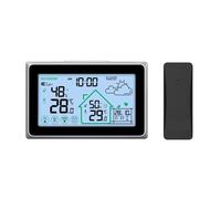 ZJFHEYUO Weather Thermometer,Wireless Weather Station Digital DCF Radio-Controlled Wall Clock In Outdoor Thermometer Hygrometer Trend Forecast Sensor