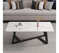 ZJGFCB Modern Rectangular Coffee Table With Slate Top Mid Century Accent Center Sofa Table For Living Room Home Furniture，Home Living Room Sofa Tea Table(Size:120x60x45cm,Color:White)