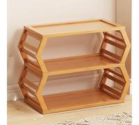 ZJGJDZZ Natural Bamboo Shoe Rack，Large Capacity ，Easy Assembly，Strong Design Shelf Organiser Ideal for Bedroom,Bathroom,Hallway，Small Spaces A,49 * 22.5 * 44CM
