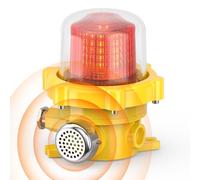 ZJGMGD Industrial Rotating Siren Alarm with Red Strobe Light, High-Decibel 120dB Emergency Buzzer Beacon for Warehouse, Machinery, Intruder Alert DC24V