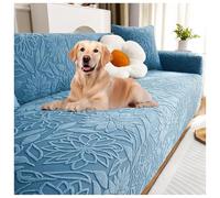 ZJHAHJY 3D Floral Sofa Cover for Pets, Stretchable Couch Protector with Pillow Covers | Furniture Covers for Pets, Washable Jacquard Slipcover for Sectional Couches (Azul,XL(235-300cm))