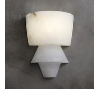 ZJHAHJY 8.66in Alabaster Sconces, Nordic Style Stone Wall Lamp, Natural Marble Lampshade Wall Light, G9 Socket Hardwired Interior Decoration Wall-Mounted Lamp for Dining Room Bedroom Living Room