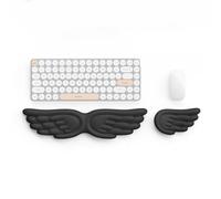 ZJHAHJY Angel Wings Keyboard and Mouse Wrist Rest, Soft Leather Ergonomic Memory Foam Wrist Support, for Computer and Laptop Home Office Gaming black