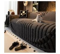 ZJHAHJY Boho Couch Cover, Cushion Chenille Covers Washable, Non-Slip Furniture Protector Cover, Sofa Slipcover for Dog Cat, Cushion Covers, Furniture Covers for Pets (Grey,180x300cm/71x118in)