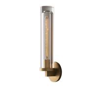 ZJHAHJY Brass Sconce, Vintage Bathroom & Indoor Wall Lighting with Clear Crystal Glass Shade, Industrial Antique Hardwired Fixture for Living Room & Bedroom