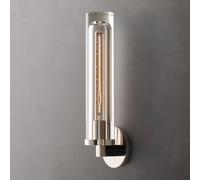 ZJHAHJY Brass Sconce, Vintage Bathroom & Indoor Wall Lighting with Clear Crystal Glass Shade, Industrial Antique Hardwired Fixture for Living Room & Bedroom