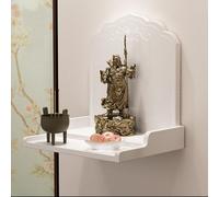 ZJHAHJY Buddha Altar Shelf, Wall Hanging Wooden Offering Table, Feng Shui Pagoda Shelf for Home Decor & Buddhist Display(Medium, White)