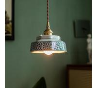 ZJHAHJY Ceramic Ceiling Pendant Light Fixture Glass Blue White Porcelain Lighting Kitchen Island Small Mid Century Modern Hanging Lamp Vintage Farmhouse Chandelier For Dining Room Bedroom Cafe