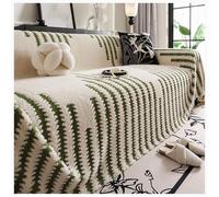 ZJHAHJY Chenille Couch Sofa Cover, Washable Couch Cover Blanket for Dogs & Pets - Oversized Sectional Sofa Slipcovers, Furniture Protector for Living Room (Green,180x420cm/71x165in)