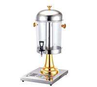 ZJHAHJY Commercial Juice Dispenser, Stainless Steel Clear PE Drink Dispenser with Tap and Ice Container, for Serving Cold Hot Beverages, Cocktails, Water, Chilled Refreshments Gold Single