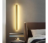 ZJHAHJY Dimmable LED Wall Light Long Strip Wall Lamp 3 Color Temp Adjust Dimming Wall Lighting Fixture Modern Decoration Bar Wall Sconce for Living Room Bedroom Balcony Decor Lighting (Gold 40cm 18W)