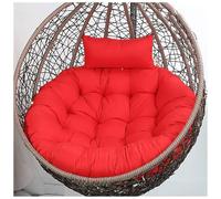 ZJHAHJY Egg Chair Cushion with Headrest Pillow, Tufted Swing Basket Chairs Pads Hanging Seat Cushions Replacement for Indoor and Outdoor Garden Offices(Red,90x90cm)
