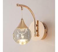 ZJHAHJY Globe Crystal Sconce, Modern LED Wall Light with 3 Color Temperatures, Rose Gold Fixture for Bedroom, Bathroom & Living Room
