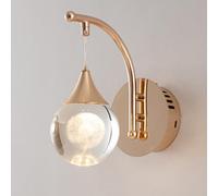 ZJHAHJY Globe Crystal Sconce, Modern LED Wall Light with 3 Color Temperatures, Rose Gold Fixture for Bedroom, Bathroom & Living Room